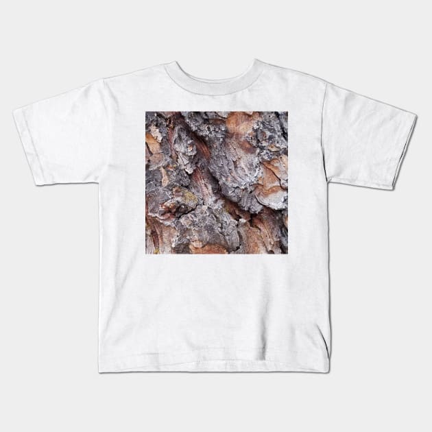 White Fir Tree Trunk Kids T-Shirt by DesignMore21